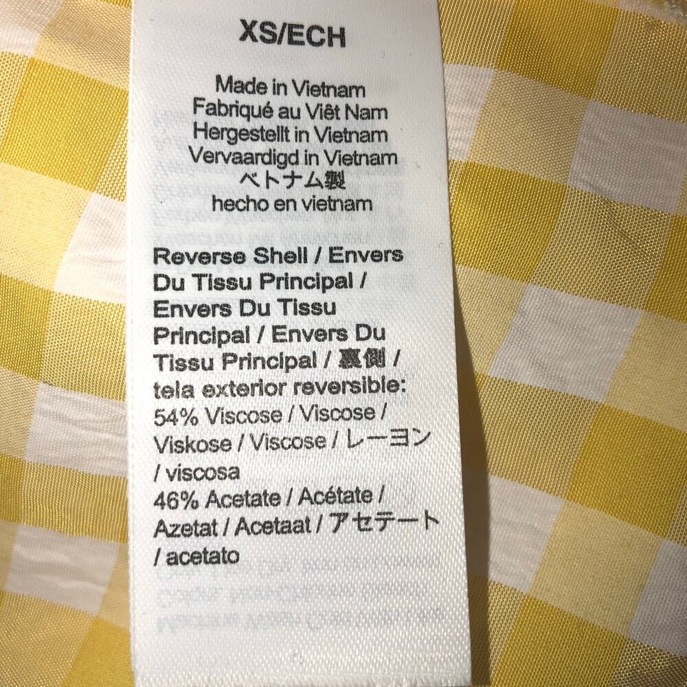 Jcrew Top Yellow Size XS Sleeveless High Neck Gingham Checkered Puckered Summer - Picture 7 of 7